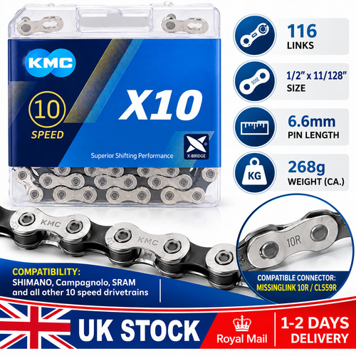 Kmc speed chain x10 - kmc, silver