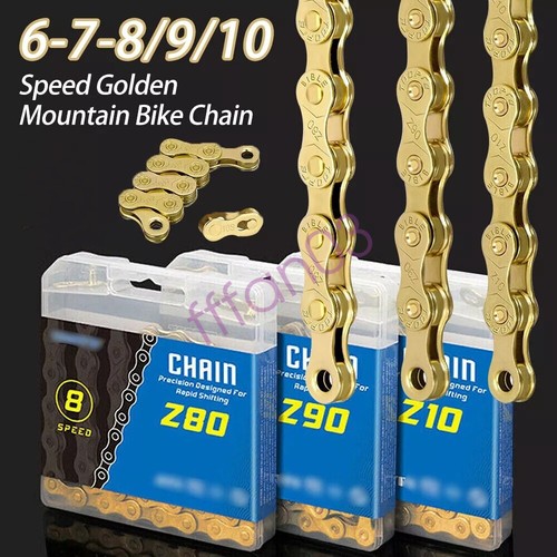 Bicycle chains gold 9 10 - bicycle,